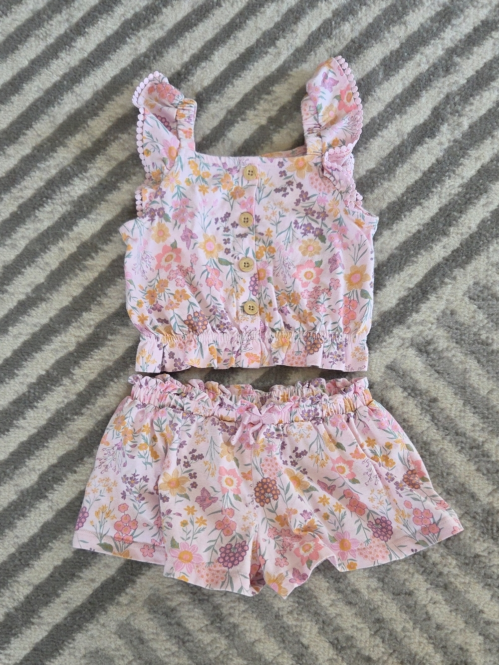 Kids Headquarters Pink Floral Two-Piece Matching Set